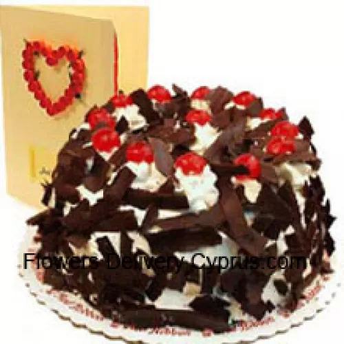 Gâteau croustillant au chocolat de 1 kg (2,2 lb) avec une carte de vœux gratuite